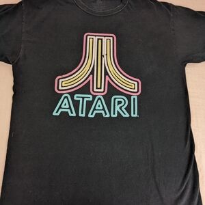 Atari Retro Vintage Video Game Tee Featuring Logo in Front Large